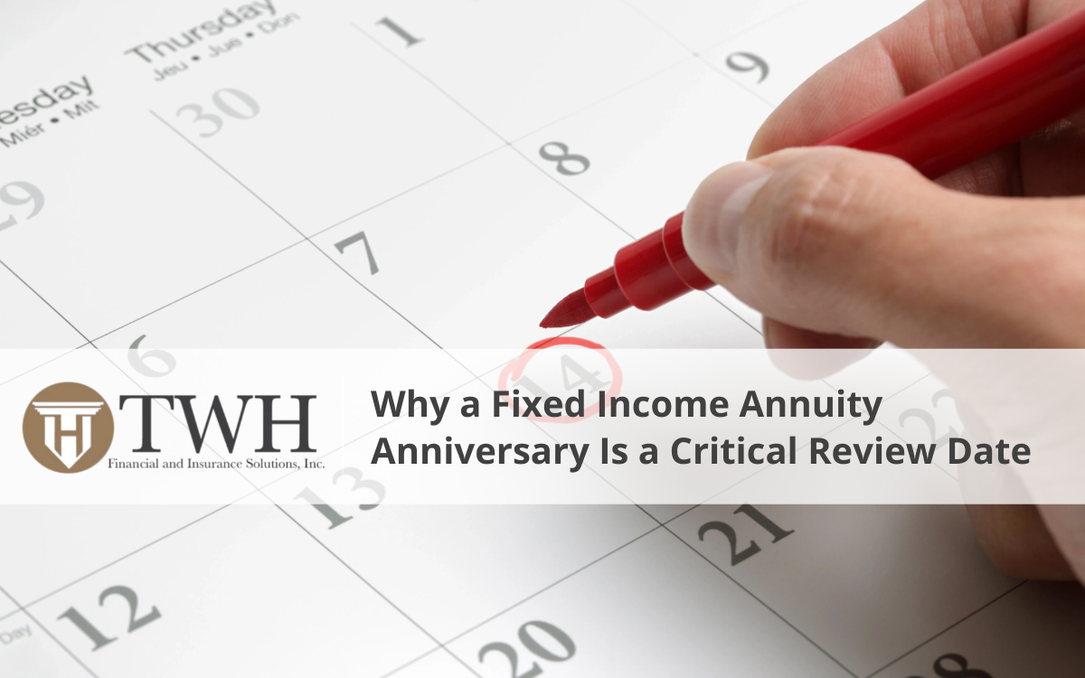 Why a Fixed Income Annuity Anniversary Is a Critical Review Date Why a Fixed Income Annuity Anniversary Is a Critical Review Date
